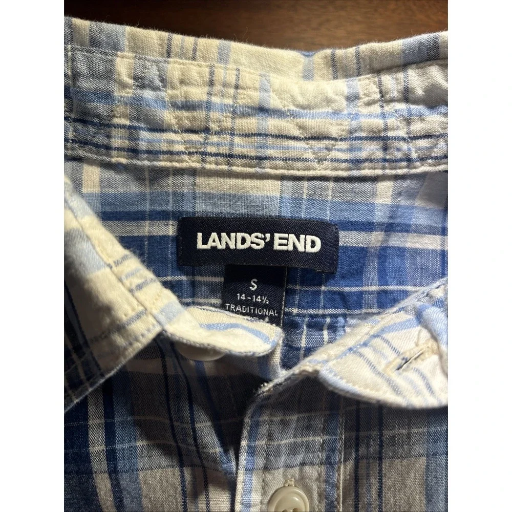 Lands' End Men's Size Small Plaid Button-Down Shirts Traditional Fit. Outdoor.‎